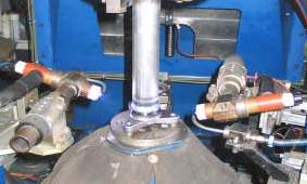 plasma welding torch AMW 250 in operation